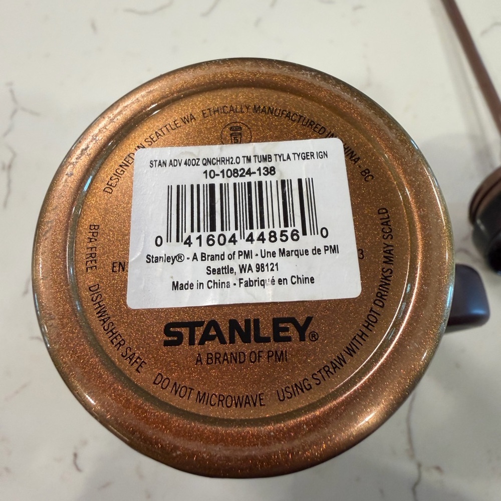 Stanley 40 oz. TYLA TYGER Quencher Tumbler -Brown/Gold Travel Mug.  NEW IN BOX.. - Picture 5 of 7